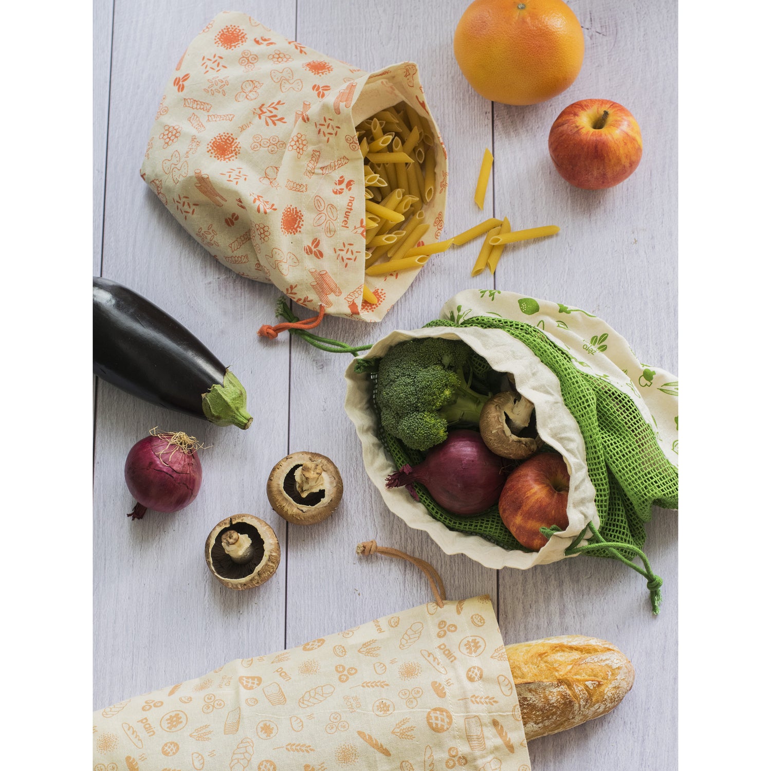 Organic Cotton Produce Bag Set Of 3