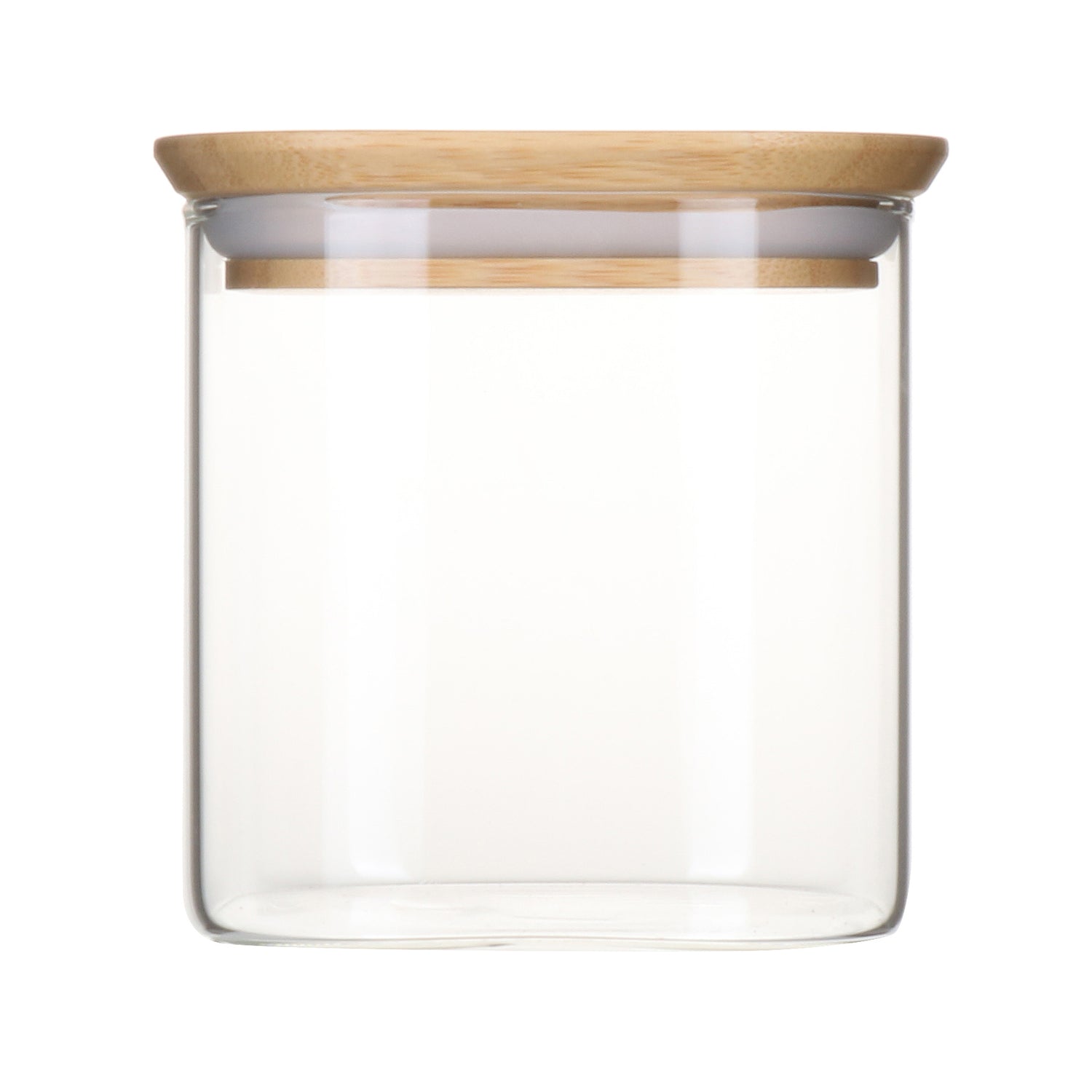 glass storage canister with bamboo lid 800ml