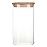 Pebbly Glass Storage Canisters with Bamboo Lid