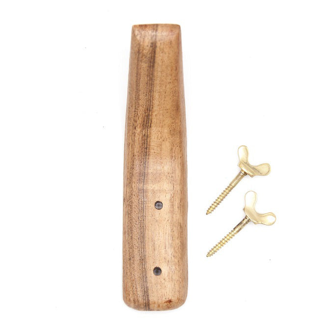 wood and brass coat hook