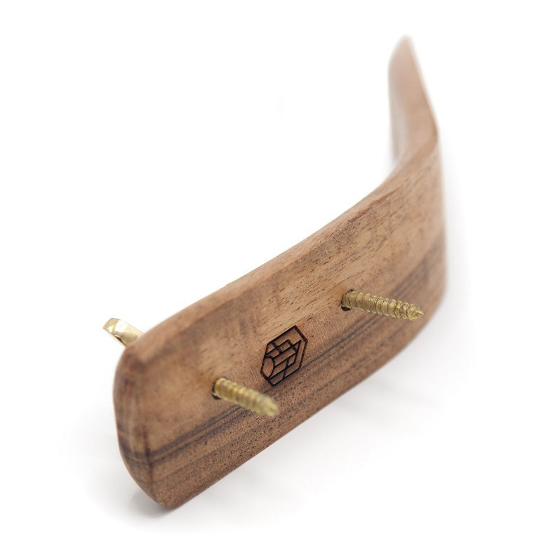 wood and brass coat hook