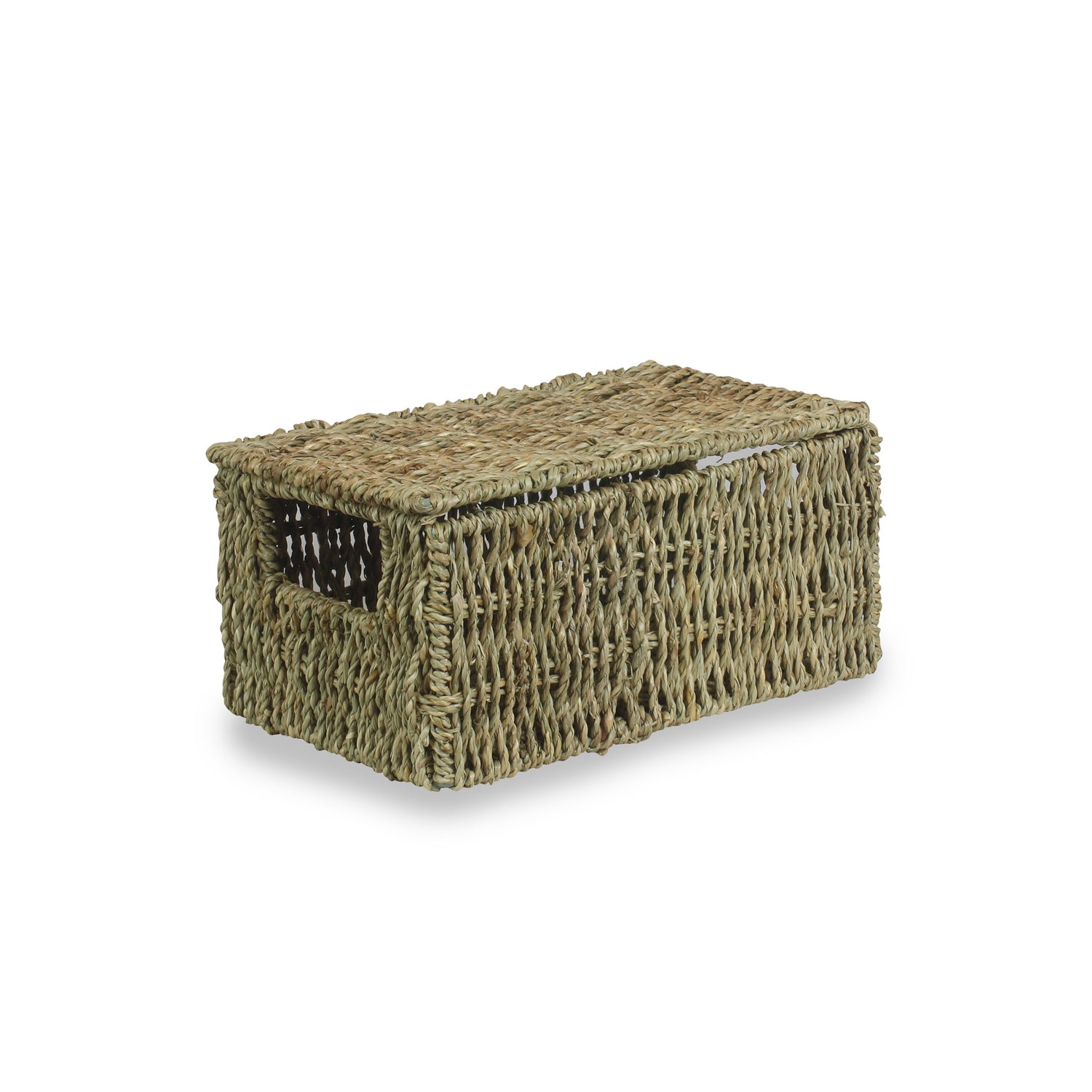lidded seagrass hamper mini