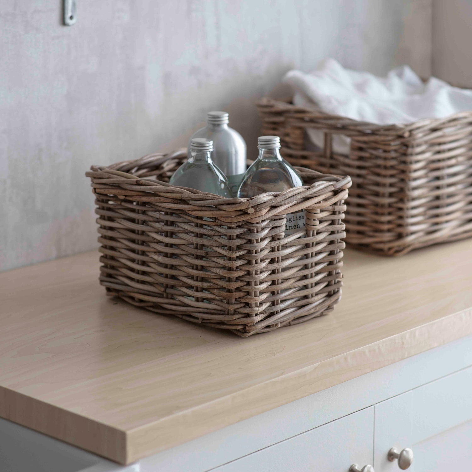 small rattan storage basket hand woven
