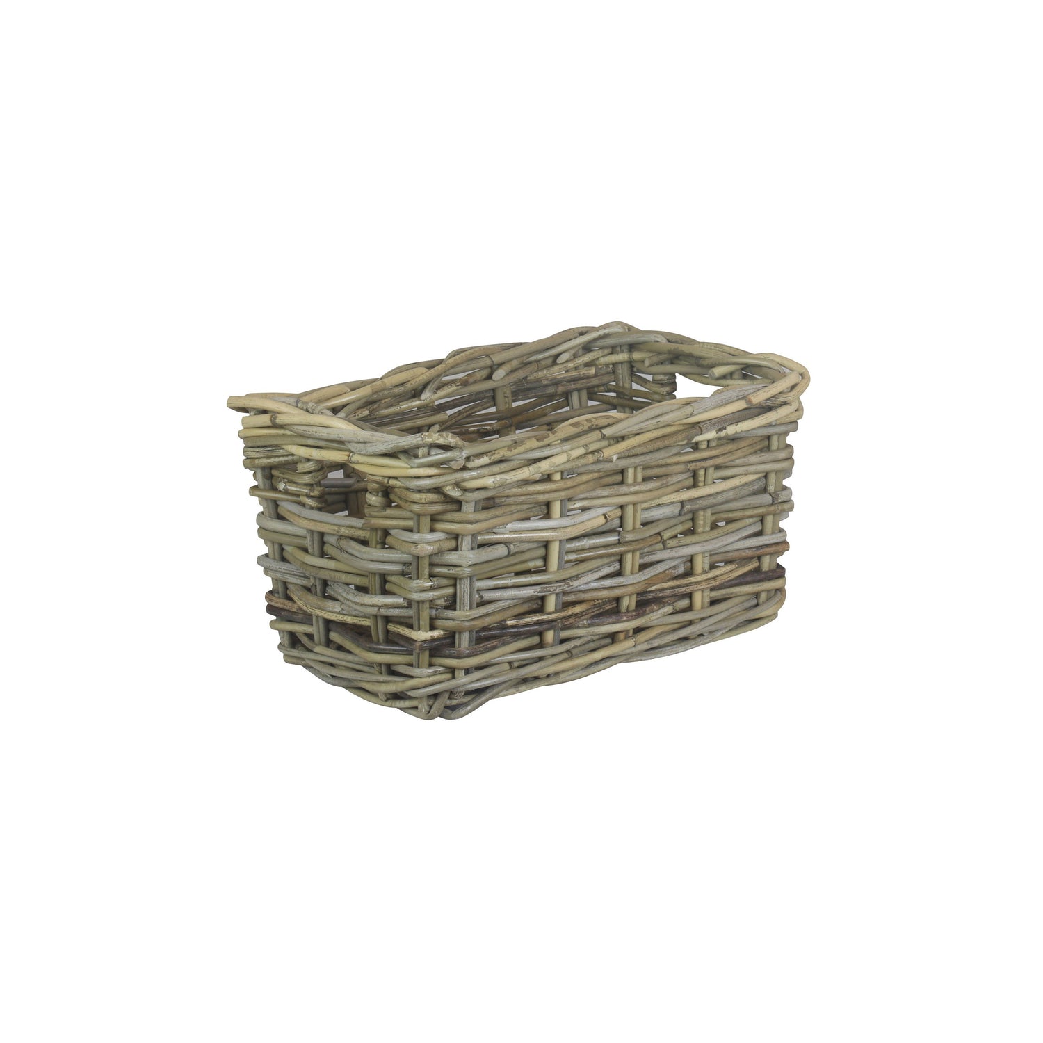 rectangular grey rattan pantry basket small
