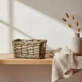 Rectangular Grey Rattan Pantry Basket Small - Not A Boring Box