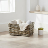 Rectangular Grey Rattan Pantry Basket Large - Not A Boring Box