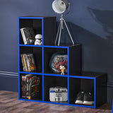 6 Cube Storage Unit Black And Blue