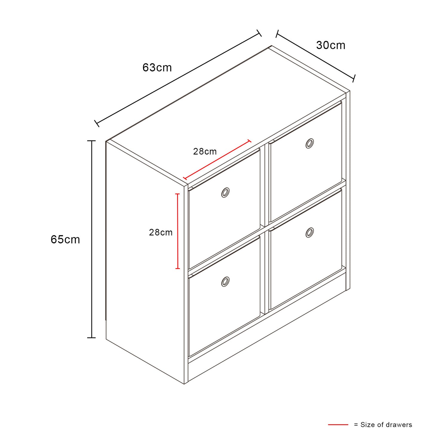 4 Cube Storage Unit With Baskets White And Pink