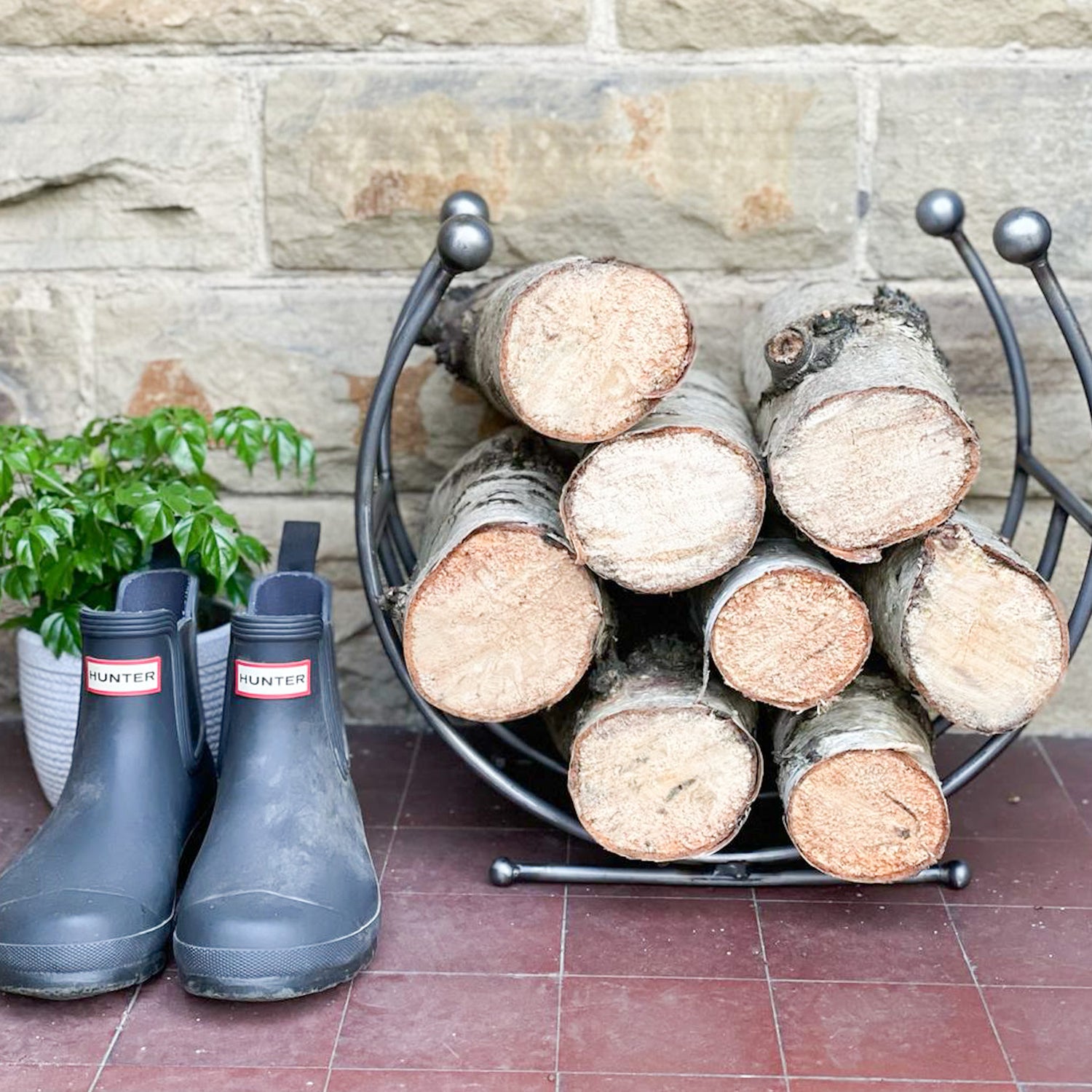 Curved Log Holder Blacksmith