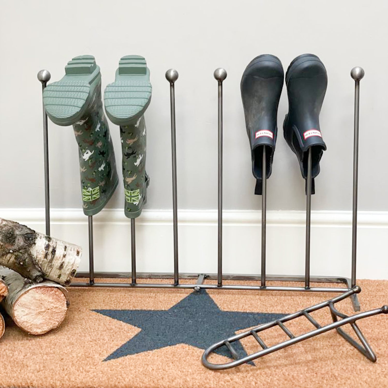 4 pair welly rack boot jack