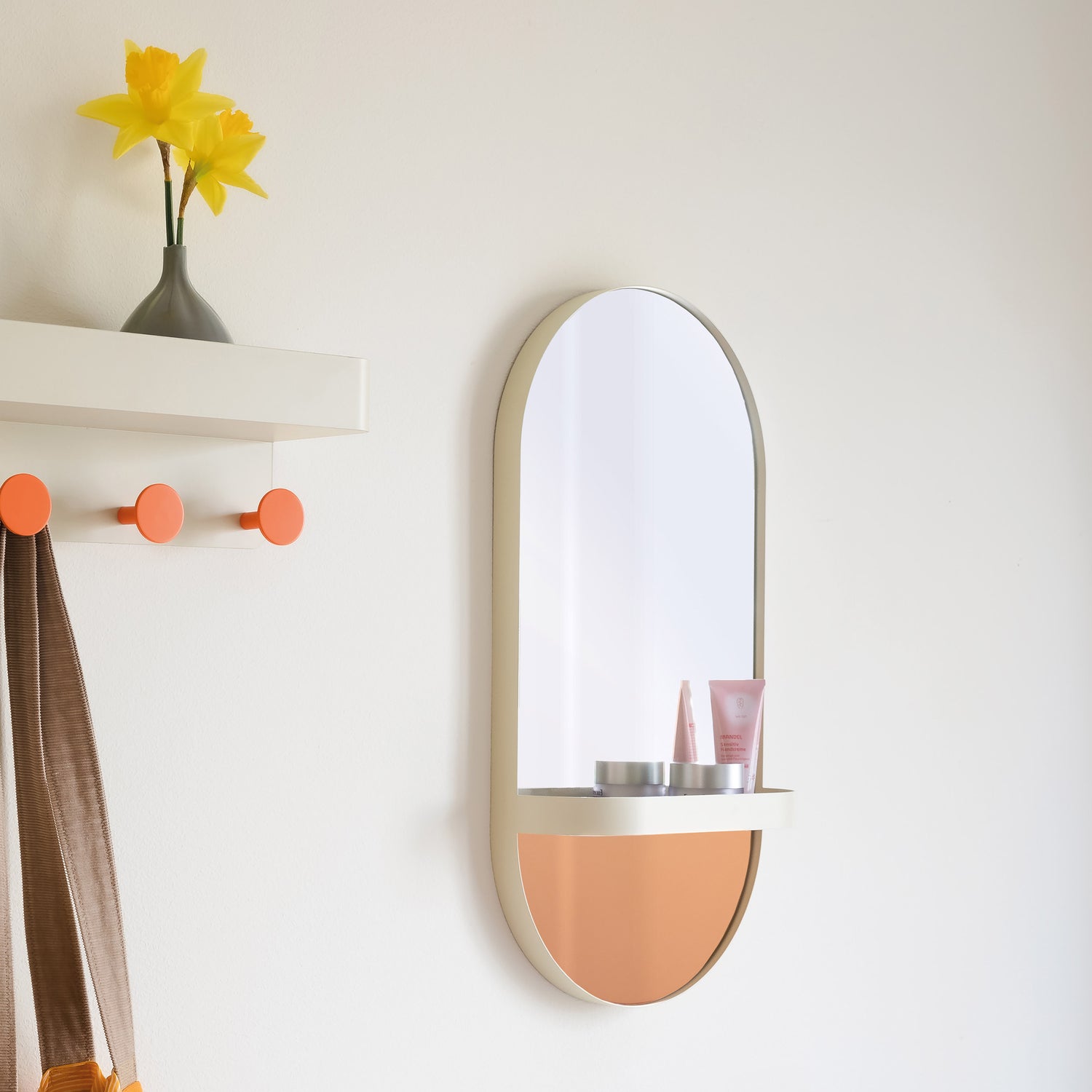 Mirror with Storage Tray