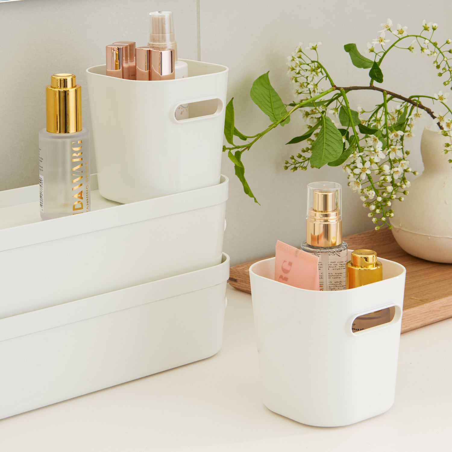 Compact White Mini Storage Pot