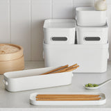 Slim Stacking Lidded Storage Box White - Not A Boring Box