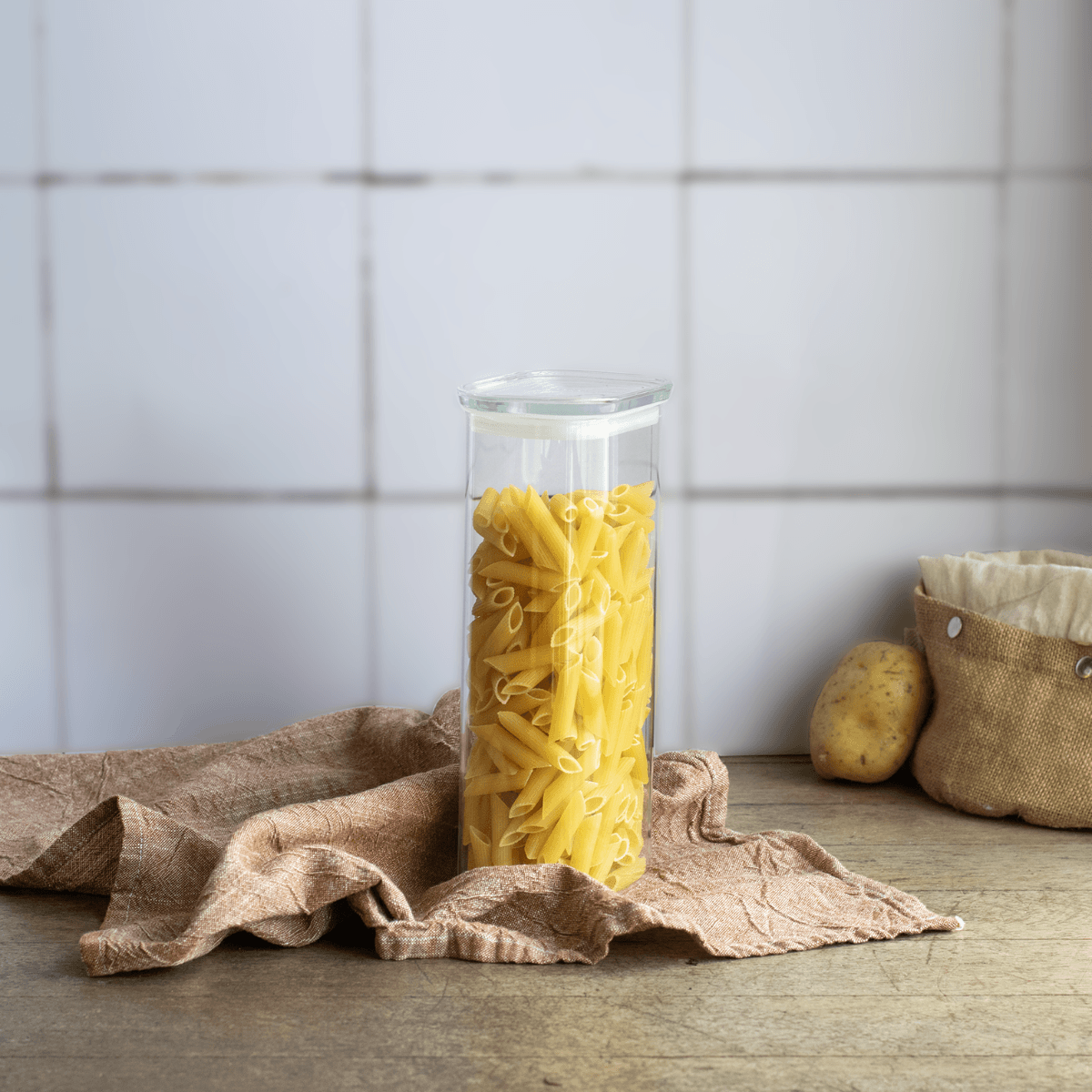 Rectangular Glass Storage Canisters with Airtight Lid