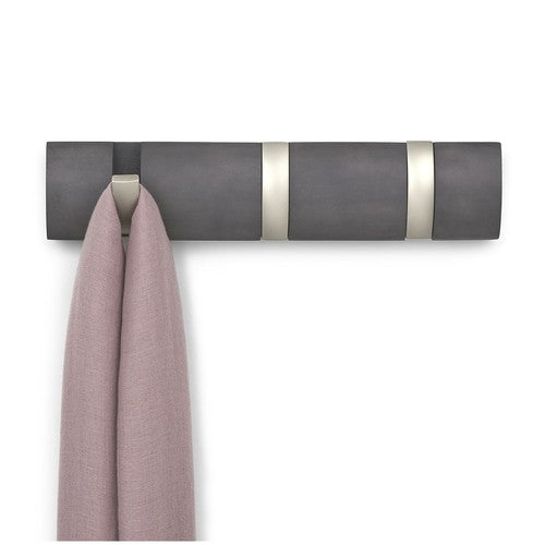Flip Coat Hook Mini - Grey & Nickel