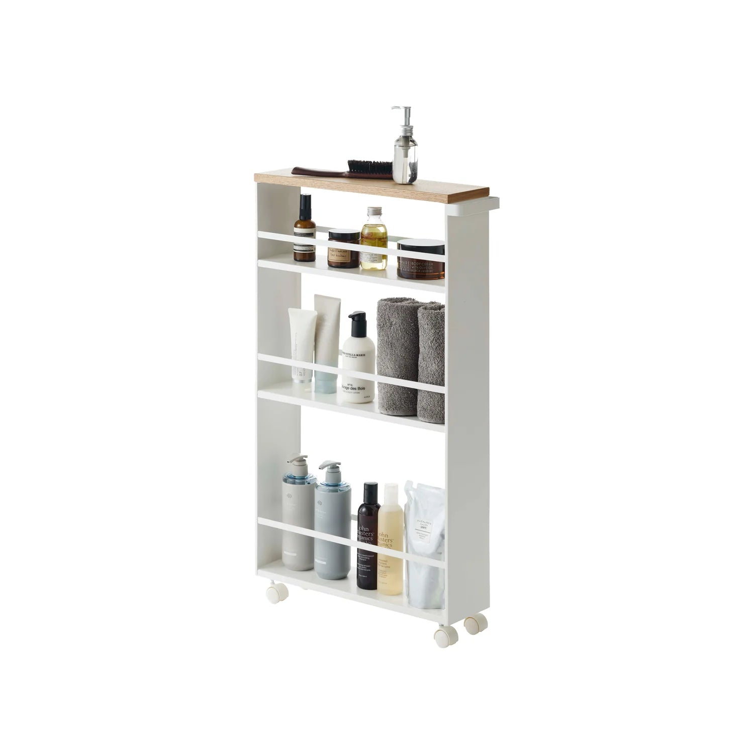 Slimline Kitchen Trolley - Wood Topped